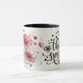 Inspirerende/Positieve Bloemige Citaat Wrap Mok (Midden)