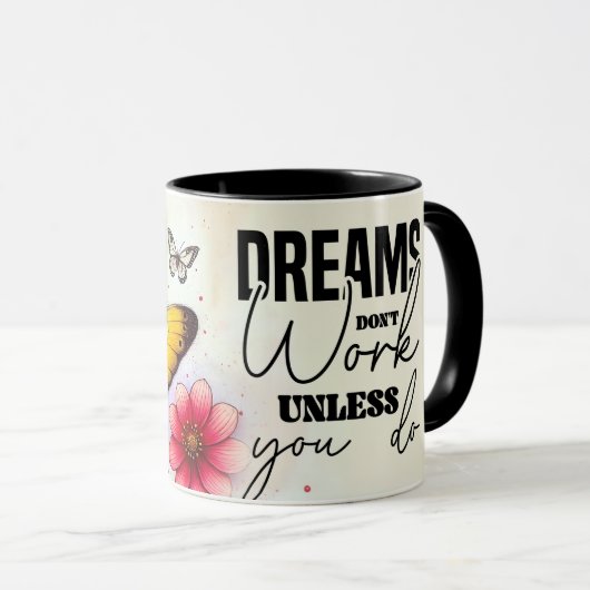 Inspirerende/Positieve Bloemige Citaat Wrap Mok (Voorkant rechts)