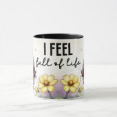Inspirerende/Positieve Bloemige Citaat Wrap  Mok (Midden)