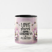 Inspirerende/Positieve Bloemige Citaat Wrap Mok (Midden)