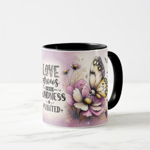 Inspirerende/Positieve Bloemige Citaat Wrap Mok