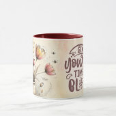 Inspirerende/Positieve Bloemige Citaat Wrap  Mok (Midden)