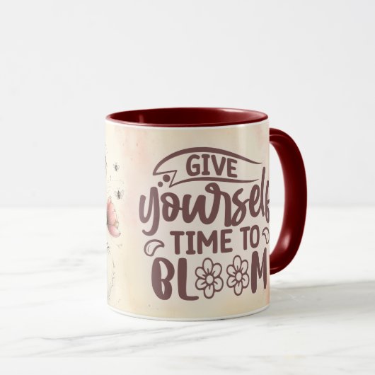 Inspirerende/Positieve Bloemige Citaat Wrap  Mok (Voorkant rechts)