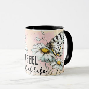 Inspirerende/Positieve Bloemige Citaat Wrap Mok