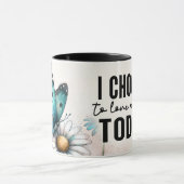 Inspirerende/Positieve Bloemige Citaat Wrap Mok (Midden)