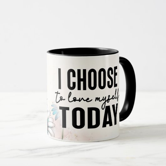 Inspirerende/Positieve Bloemige Citaat Wrap Mok (Voorkant rechts)