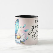 Inspirerende/Positieve Bloemige Citaat Wrap Mok (Midden)