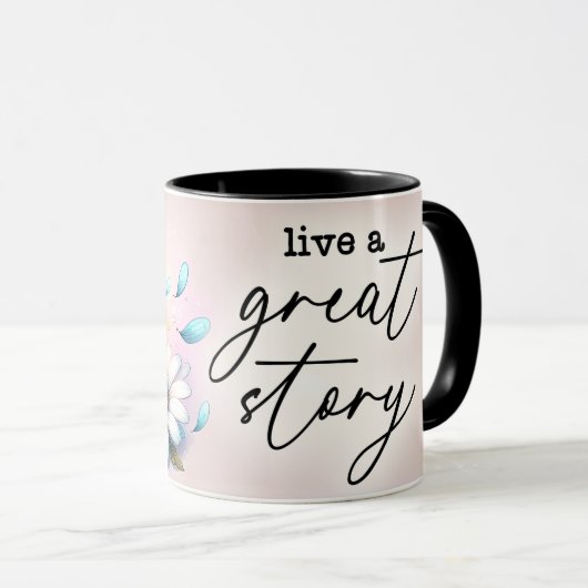 Inspirerende/Positieve Bloemige Citaat Wrap Mok (Voorkant rechts)