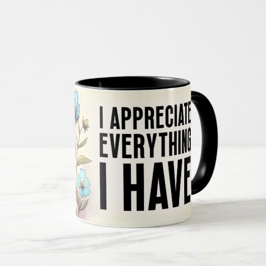 Inspirerende/Positieve Bloemige Citaat Wrap Mok (Voorkant rechts)