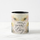 Inspirerende/Positieve Bloemige Citaat Wrap Mok (Midden)