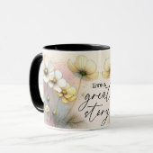 Inspirerende/Positieve Bloemige Citaat Wrap Mok (Voorkant links)