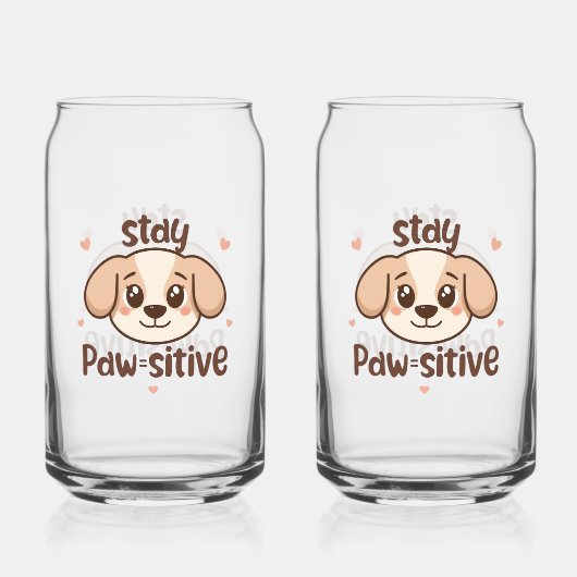 Inspirerende positieve puppyboodschap blikvorm glas (Voorkant)