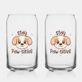Inspirerende positieve puppyboodschap blikvorm glas (Achterkant)