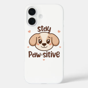 Inspirerende positieve puppyboodschap iPhone 16 hoesje