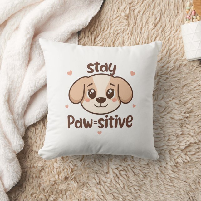 Inspirerende positieve puppyboodschap kussen (Deken)