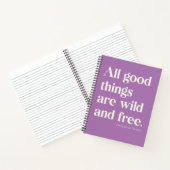 Inspirerende positieve quote 'Wild en Vrij' Notitieboek (Binnen)