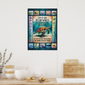 Inspirerende Poster Zeeschildpad Oceaan “Leven Is  (Keuken)