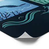 Inspirerende Poster Zeeschildpad Oceaan “Leven Is (Hoek)