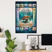 Inspirerende Poster Zeeschildpad Oceaan “Leven Is (Thuiskantoor)