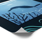 Inspirerende Poster Zeeschildpad Oceaan “Leven Is (Hoek)