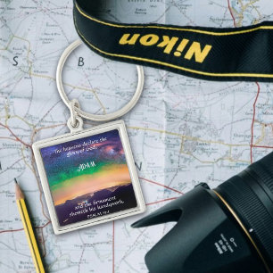 Inspirerende Psalm 19:1 Galaxy Sky Aangepaste naam Sleutelhanger