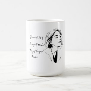 Inspirerende Quote Aangepaste Naam Koffiemok