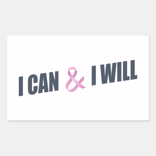 Inspirerende quote borstkankerbewustzijn | STICKER (Voorkant)