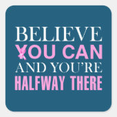 Inspirerende quote borstkankerbewustzijn | STICKER (Voorkant)