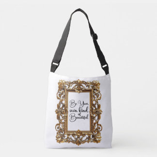 inspirerende quote crossbody tas