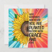 Inspirerende quote en handgetekende zonnebloem (Voorkant)
