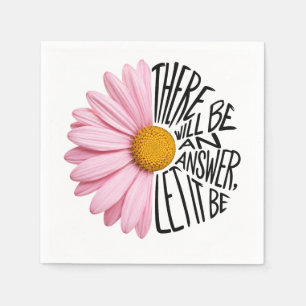 Inspirerende quote en roze madeliefje servet
