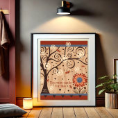 Inspirerende quote Floral Tree Dragonfly Inspirvit Poster