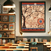 Inspirerende quote Floral Tree Dragonfly Inspirvit Poster