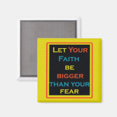 Inspirerende quote, geloof en angst magneet (Voorkant / Achterkant)