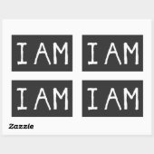 Inspirerende quote "Ik Ben" Rechthoekige Sticker (Vel)