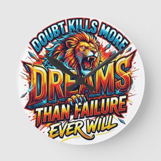Inspirerende quote kussensloop ontwerp ronde klok (Voorkant)