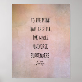 inspirerende quote Lao Tzu in warme tonen met dist Poster