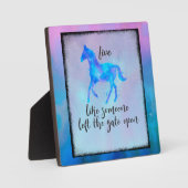 Inspirerende quote met een vrijlopend paard fotoplaat (Voorkant)