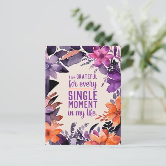 Inspirerende quote Motivatie Dankbaarheid Dank je  Briefkaart (Staand voorkant)