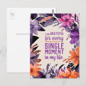 Inspirerende quote Motivatie Dankbaarheid Dank je  Briefkaart (Voorkant / Achterkant)