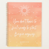 Inspirerende quote Mystieke zon Persoonlijke naam Planner (Voorkant)