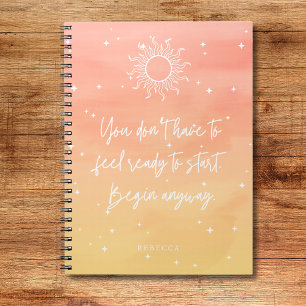 Inspirerende quote Mystieke Zon Schrijfboek Notitieboek