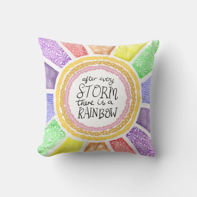 Inspirerende quote – “Na elke storm is er  Kussen (Voorkant)