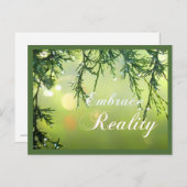 Inspirerende quote omarmen realiteit positief denk briefkaart (Voorkant / Achterkant)