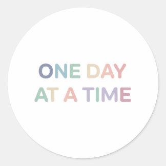 Inspirerende Quote Ontwerp 'Eén Dag Op Een Tijd' Ronde Sticker