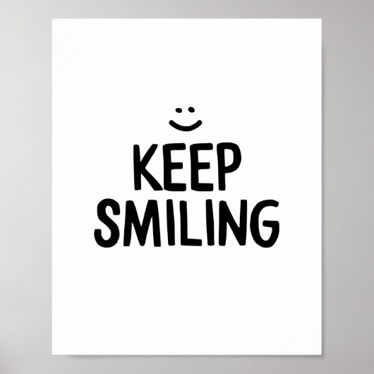 Inspirerende quote over geluk met 'Keep Smiling' Poster (Voorkant)