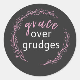 Inspirerende quote over genade boven wrok ronde sticker