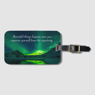 Inspirerende quote over mooie dingen bagagelabel