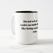 Inspirerende quote tweekleurige koffiemok (Voorkant links)