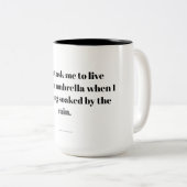 Inspirerende quote tweekleurige koffiemok (Voorkant rechts)